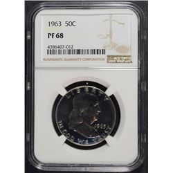 1963 FRANKLIN HALF DOLLAR, NGC PF-68