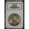 Image 1 : 1923 PEACE SILVER DOLLAR, NGC MS-66  TOUGH IN THIS HIGH GRADE