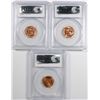 Image 2 : LOT OF ( 3 ) PCGS GRADED MS-66 RED LINCOLN CENTS, 1944, 55-D & 58-D