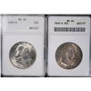 Image 1 : BETTER DATE ANACS GRADED FRANKLIN HALF DOLLARS: 1949-D MS-62 & 1949-S MS-64