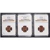 Image 1 : 1961, 1970-S LARGE DATE & 1971-D LINCOLN CENTS, NGC MS-66 RED BETTER DATES