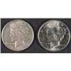 Image 1 : 2 PEACE DOLLARS 24-S AU, & 22-D BU