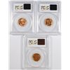 Image 2 : ( 3 ) PCGS GRADED MS-66 RED LINCOLN CENTS: 1940-S, 57-D & 58-D
