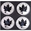 Image 1 : ( 4 ) 2016 REVERSE PROOF CANADIAN SILVER MAPLE LEAF COINS ( WOLF PRIVY )