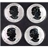 Image 2 : ( 4 ) 2016 REVERSE PROOF CANADIAN SILVER MAPLE LEAF COINS ( WOLF PRIVY )