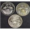 Image 1 : LOT OF 3 BAHAMAS SILVER $2.00 COINS ALL VERY NICE