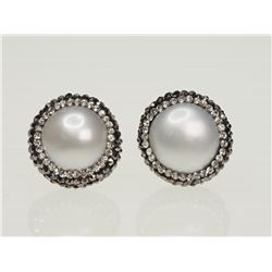 #10-FRESHWATER PEARL W/ CRYSTAL ACCENTS EARRINGS