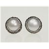 Image 1 : #10-FRESHWATER PEARL W/ CRYSTAL ACCENTS EARRINGS