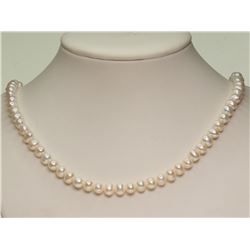 #12-FRESHWATER PEARL NECKLACE W/ STERLING SILVER