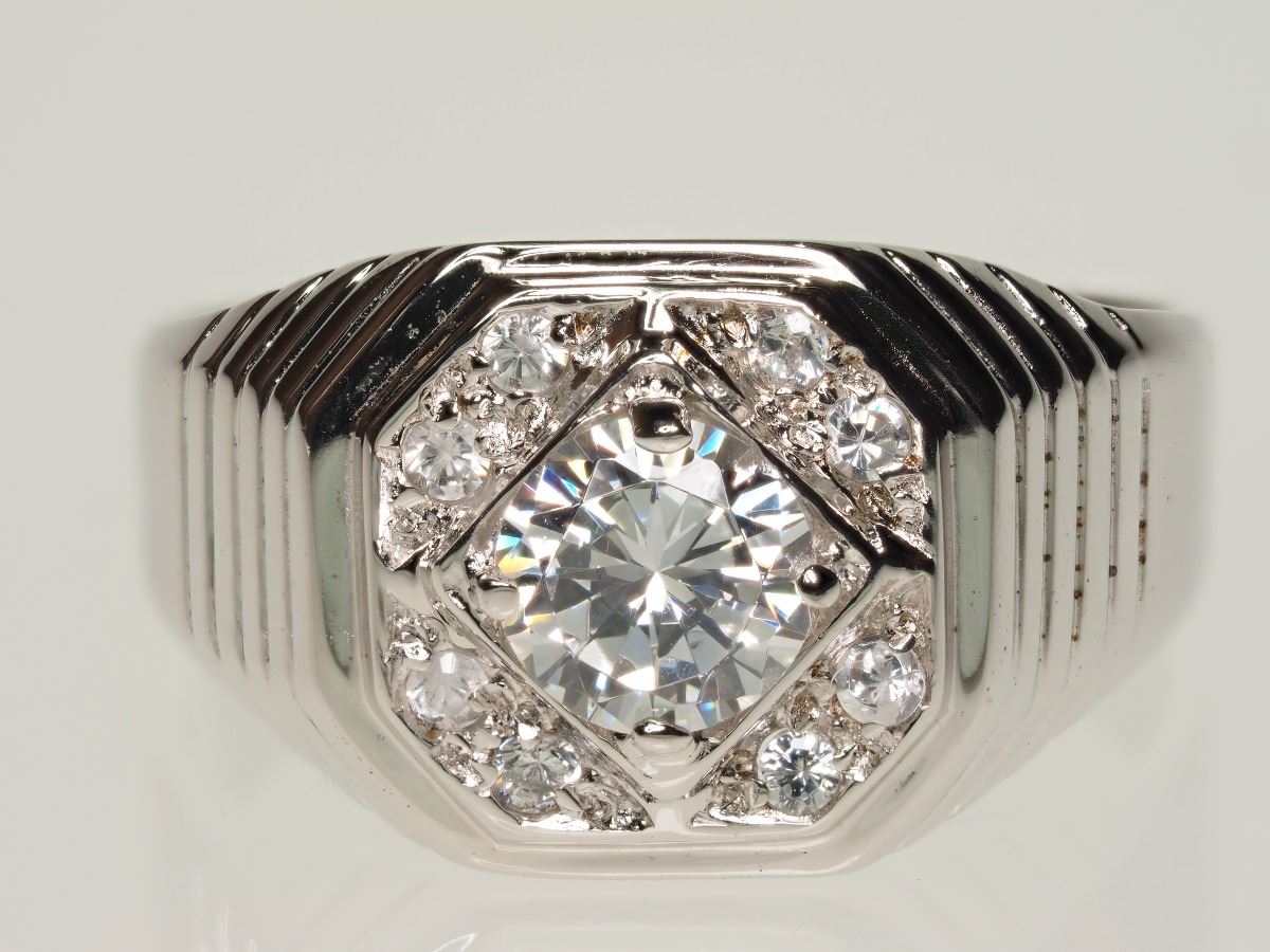 13STERLING SILVER CUBIC ZIRCONIA RING FOR MEN