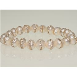 #16-GENUINE FRESHWATER PEARL FLEXIBLE W/ CRYSTALS