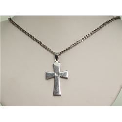 #36-STAINLESS STEEL DIAMOND PENDANT NECKLACE