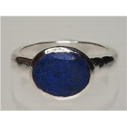 #40-STERLING SILVER ENHANCED SAPPHIRE MENS RING