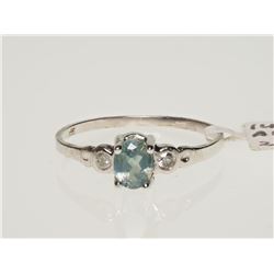 #43-14KT WHITE GOLD ALEXANDRITE DIAMOND RING W/COA