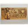 Image 2 : #48-24KT GOLD FOIL CANADIAN $100 BILL