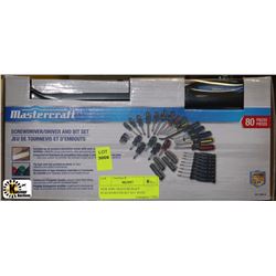 NEW 80PC MASTERCRAFT SCREWDRIVER/BIT SET WITH