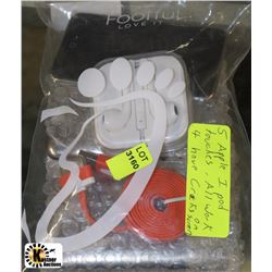 5 APPLE IPOD TOUCHES, ALL WORK 4 HAVE CRACKS ON