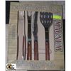 Image 1 : ROSEWOOD HANDLE DELUX 4PC BBQ SET