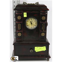 BOOK THEMED CLOCK WITH STORAGE