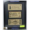 Image 1 : FRAMED PICTURE OF REPLICA CONFEDERATE CURRENCY