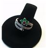 Image 1 : NATURAL RED RUBY & GREEN EMERALD & WHITE TOPAZ RING