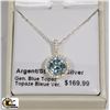 Image 1 : .925 STERLING SILVER GENUINE BLUE TOPAZ PENDANT