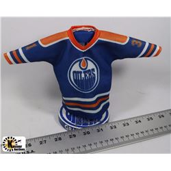 SIGNED GRANT FUHR MINI JERSEY AND STAND