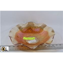 VINTAGE MARIGOLD IRIS & HERRINGBONE CARNIVAL GLASS