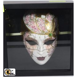 HANDPAINTED MASK IN SHADOW BOX