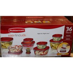 NEW 36PC RUBBERMAID CONTAINERS
