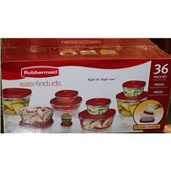 NEW 36PC RUBBERMAID CONTAINERS