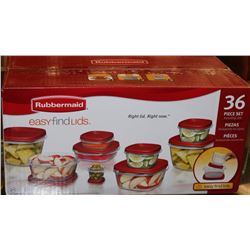 NEW 36PC RUBBERMAID CONTAINERS