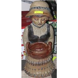 PAINTED GIRL STONE STATUE