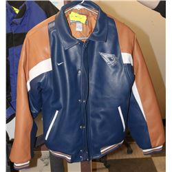 NIKE BOYS SIZE 16-18 OILERS LEATHER JACKET