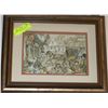 Image 1 : ESTATE FRAMED ANTON PIECK DECOUPAGE -14.5" X 11.5"