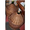 Image 1 : PAIR OF VINTAGE WINE MAKING BOTTLES WITH WICKER