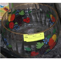 DECORATIVE GLASS PAINTED BOWL