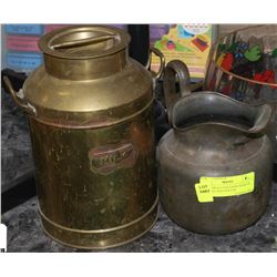 BRASS MILK CONTAINER-MADE IN HOLLAND AND PEWTER