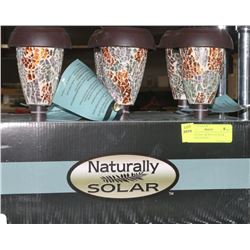 LOT OF 6 SOLAR MULTI COLOR CRACKLE LIGHTS