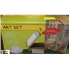 Image 1 : NEW 21 PC ART SET WITH PAINTS,EASEL ETC