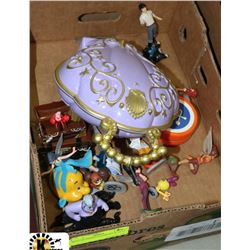 FLAT OF DISNEY FIGURINES & TOYS