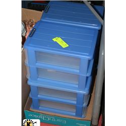 FLAT OF 4X2 DRAWER ORGANIZER BINS BLUE