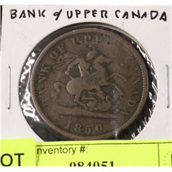 1850 BANK OF UPPER CANADA LARGE PENNY VF