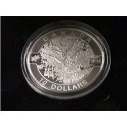 I)2014 FINE SILVER $10 COIN TDOWN BY THE OLD MAPLE