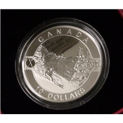 B)2014 $10 DOLLAR FINE SILVER COIN SKIING CANADA'S