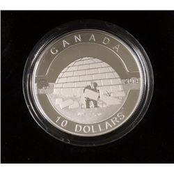 K)2014 FINE SILVER $10 COIN THE IGLOO O CANADA