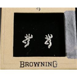 BROWNING CLEAR BUCKMARK BLING EARRINGS