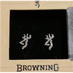 BROWNING CLEAR BUCKMARK BLING EARRINGS