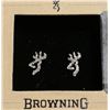 Image 1 : BROWNING CLEAR BUCKMARK BLING EARRINGS