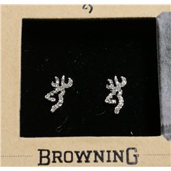 BROWNING CLEAR BUCKMARK BLING EARRINGS